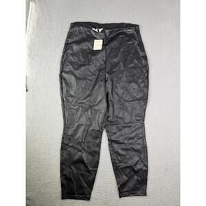 Fabletics Womens Black Vegan Faux Leather Pull On Legging Pants Size 3X